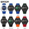 Sanda Men's Multifunctional Sports Watch with Three-Time Zone Dual Display & Waterproof Design