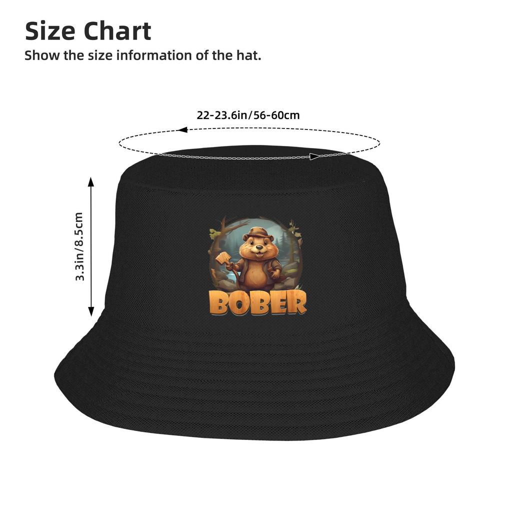 Bober Bobr Beaver Active Bucket Hat Spring Picnic Headwear Accessories Fishing Fisherman Hats for Outdoor Unisex Bob Lightweight