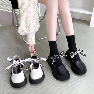 Mary Jane Shoes New Summer British Style Fashion Lolita Bow Straps Set Feet Round Toe Flat Shoes Casual Pumps Loafers Women