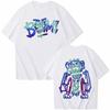 Hot Anime Arcane Jinx Graffiti T-shirt Man Women Harajuku O-neck Summer Casual Shirt