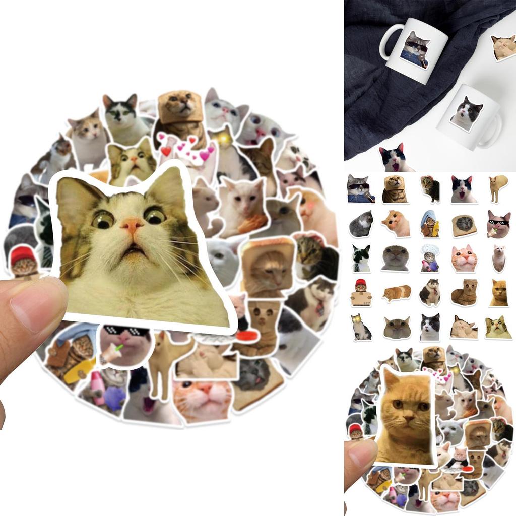 50 Cute Cartoon Cat Stickers For Scrapbooking Luggage Phone Cases Guitars And Skateboards