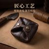 Unique Twist Knot Ruched Leather Coin Purse, Vegetable Tanned Vintage Snap Coin Purse, Distinctive Small Storage Organizer Pouch