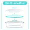 8pcs Glass Food Storage Containers Set Lunch Box Leakproof Airtight Microwave & Oven Safe Stackable Kitchen Organizers