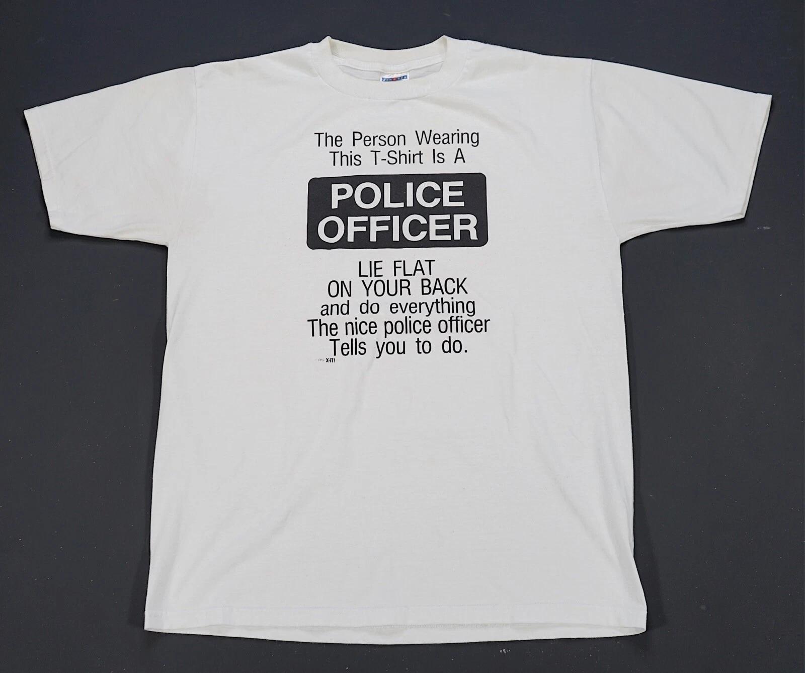 Rare Vintage The Person Wearing This Is A Police Officer Sex Humor T Shirt 90s L S