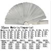 JUTOSU Thickness Gauge, 32-Piece Steel Feeler Gauge with Dual Marking, Metric & Imperial, 0.02-1mm Gap Measurement Tool