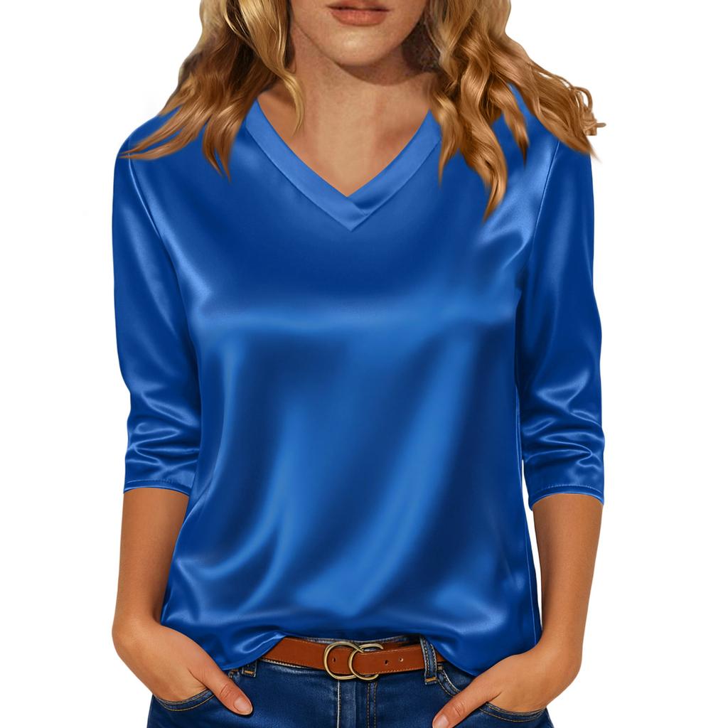 Bluză Pentru Femei Elegantă Mâneci Lungi 3/4 Cămăși Ținută Business Casual Topuri Uni