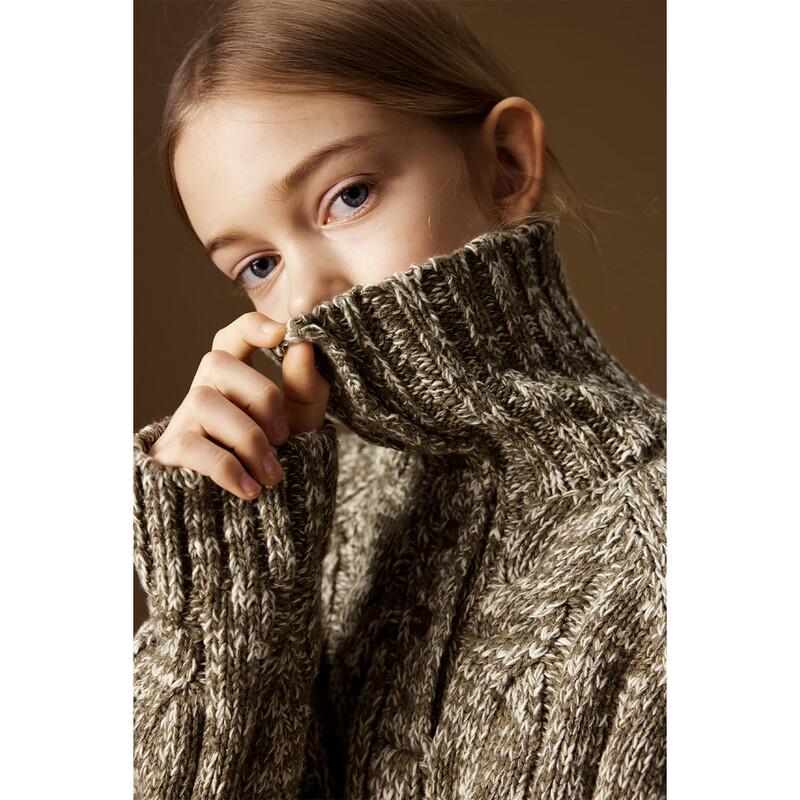 ELLE KIDS Girls' Cable Knit Turtleneck Sweater
