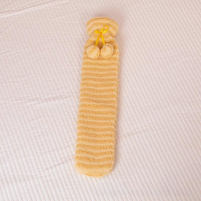 Cartoon Cat Shape Long Hot Water Bag With Soft Short Plush For Warmth And Gift Giving