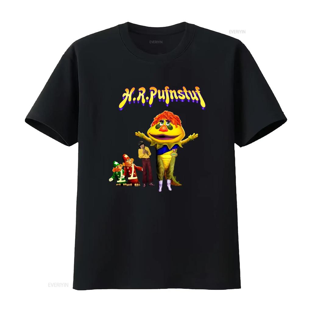 H R Pufnstuf 70s Retro Childrens T Shirt with Classic Cartoon Characters Print Vintage Washed Streetwear Breathable Soft