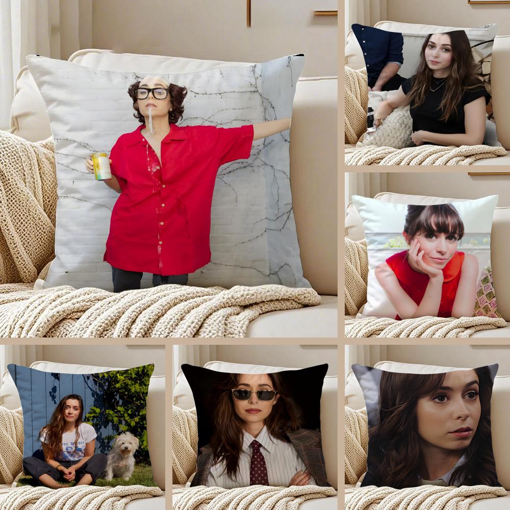 CCristin Milioti Cushion Cover Pillowcase Antidustmite Invisible Zipper Short Plush Sofa Cushion