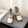 Girls Knitted Boots 2025 Autumn Children's Socks Splicing Small Leather Shoes Catwalk Short Boots Princess Socks Boots Tide