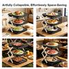 Plate Storage Rack Three-Tier Foldable Kitchen Organizer with Open Access Design Space-Saving Collapsible Food Display Rack for Parties And Buffets