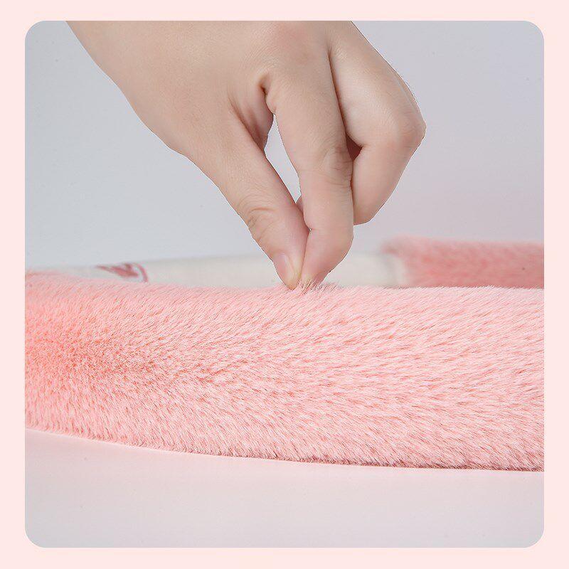 Car Steering Wheel Cover Winter New Plush Anti-Slip Trendy Car Handle Cover for Women Cartoon Cute Style