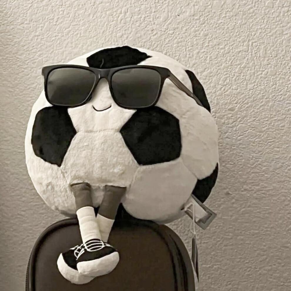 Football Plush Toy 11 Inch Soft Stuffed Soccer Ball with Legs Cute Sports Decor Gift for Kids