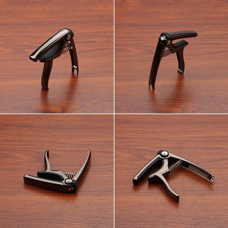 Guitar Capo, 4 In 1 Zinc Alloy Capo for Acoustic Electric Guitar Ukulele with Picks Holder, String Cutter and Pin Puller