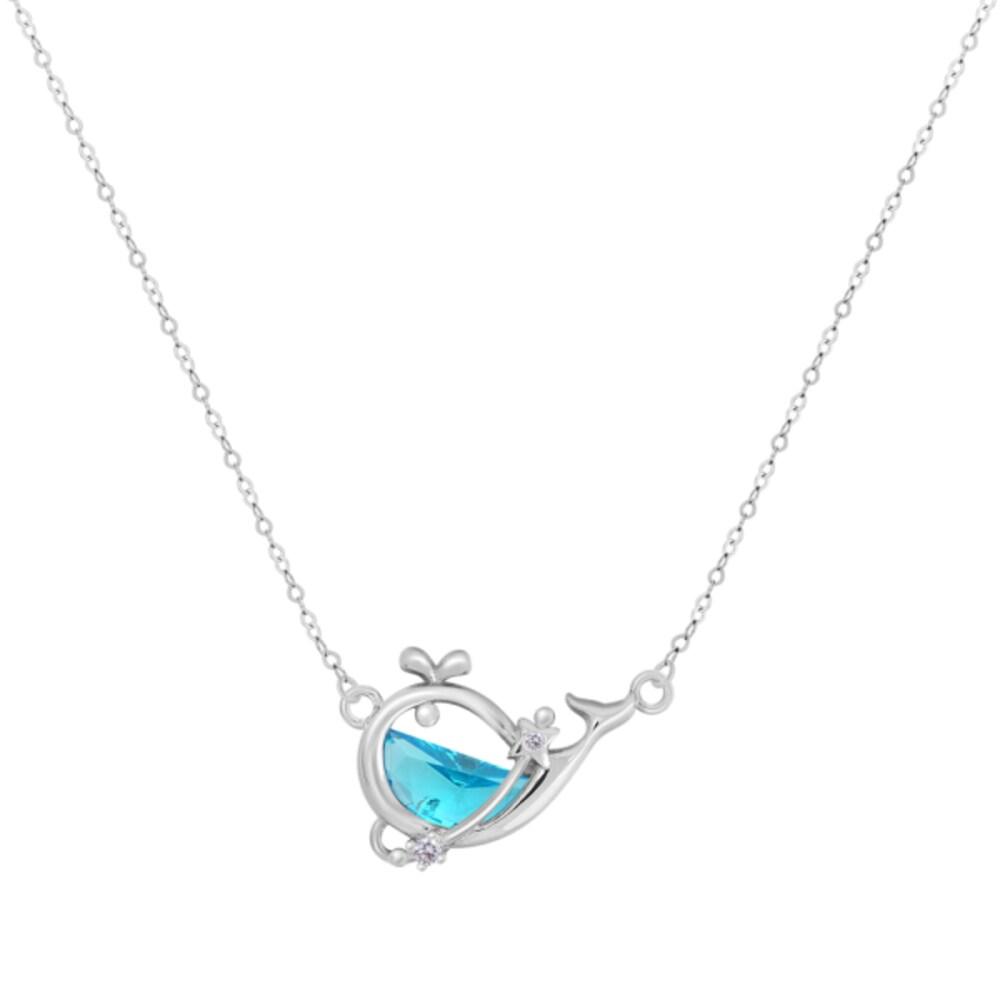 [Handmade/Transparent/Luck/Happiness] Whale-Brought Happiness Necklace + Dolphin Keychain