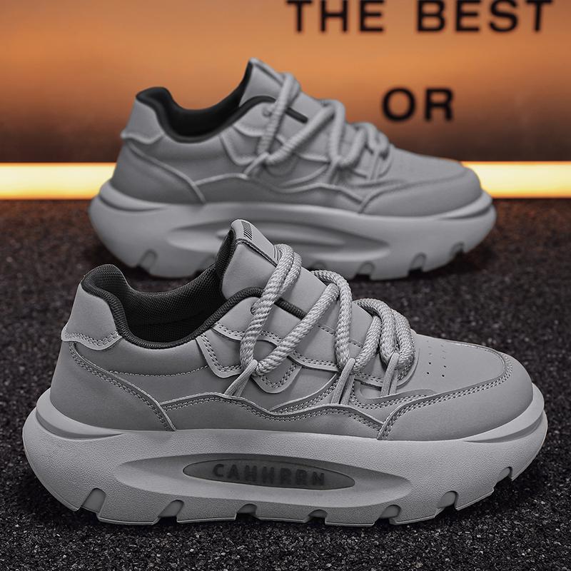 

Platform casual sports shoes bread shoes men s shoes niche Harajuku versatile student shoes trendy shoes four seasons solid color non-slip 44