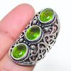 Natural Peridot Gemstone Handmade 925 Sterling Silver Jewelry Ring Size 6 AR-16871