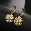 LIKGREAT Fashion 2026 Trend Tree of Life Earrings Silver Color Ear Hoops for Women Vintage Drop Earring Jewelry Amulet Gift