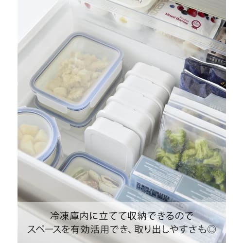 Yamazaki Tower Easy-to-Warm Standing Frozen Rice Containers, Set of 2, White, W12.2 x D12.2 x H4.5cm (per container), Dishwasher and Microwave Safe, I