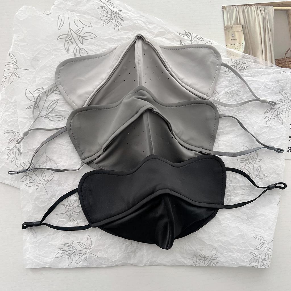 Summer High-Value Sunscreen Three-Dimensional Mask Eye Corner Anti-Ultraviolet Sunshade Mask Solid Color Ice Silk Thin Breathable