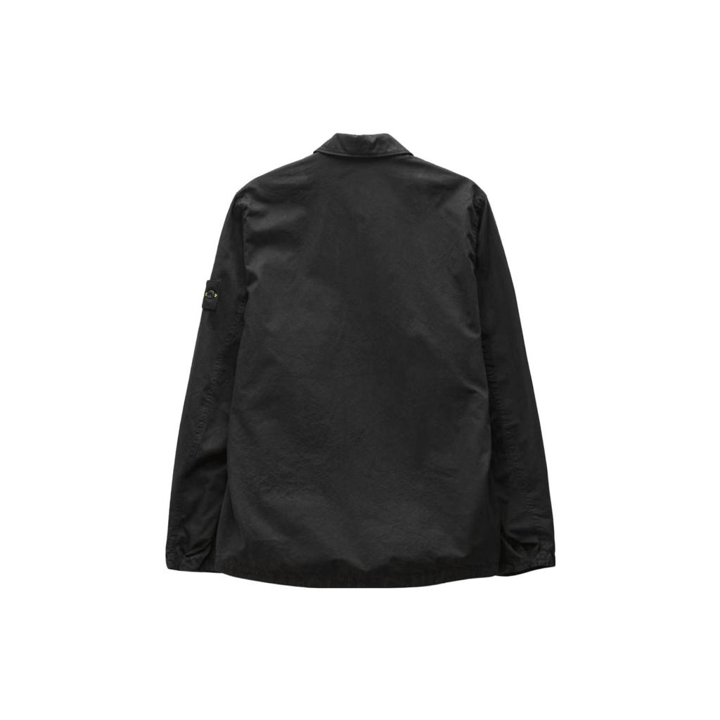 STONE ISLAND Brushed Cotton Canvas Zip Shirt Jacket 'Black' Men's 7815106WN-V0129