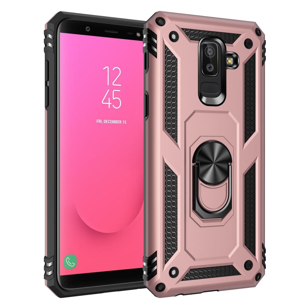 Stötsäkert Pansar Bil Magnetiskt Telefonfodral För Samsung Galaxy J8 A6 A7 A8 A9 Plus 2018 A9S Star Pro A2 Core A750 Ringhållare Fodral