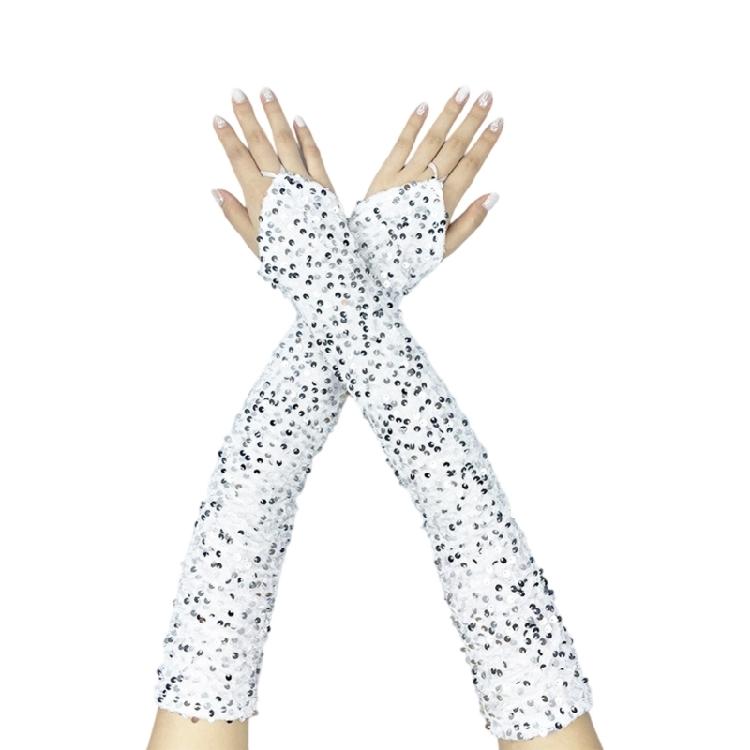 Элегантные митенки с пайетками, французские уникальные наряды, длинные перчатки для флэппер-невесты, свадебные танцевальные аксессуары белый