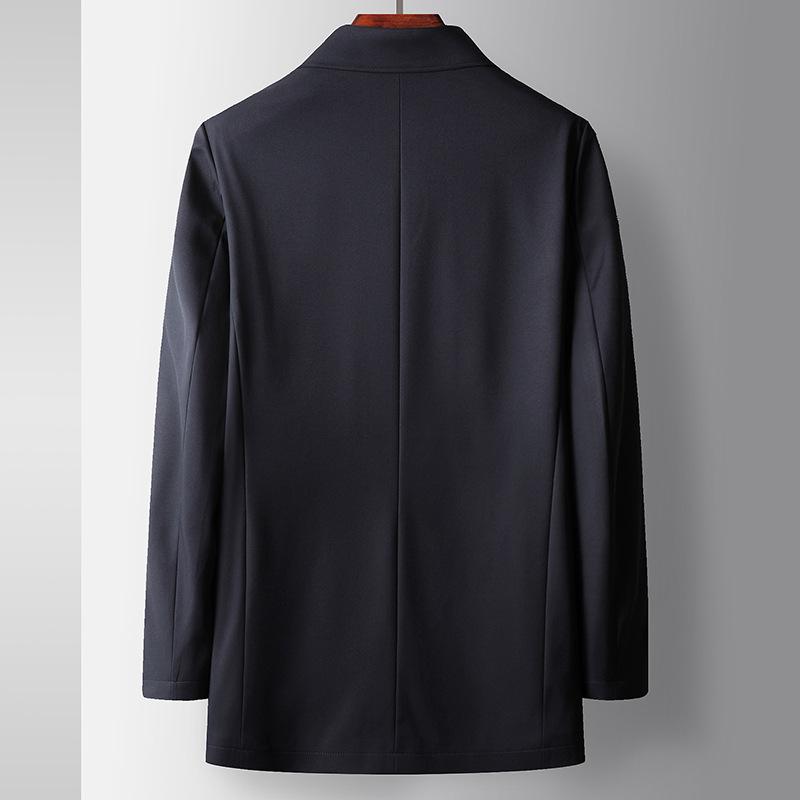 Spring and Autumn New Mulberry Silk Lapel Windbreaker Middle-aged and Young Light Luxury Business Leisure Quality Jacket