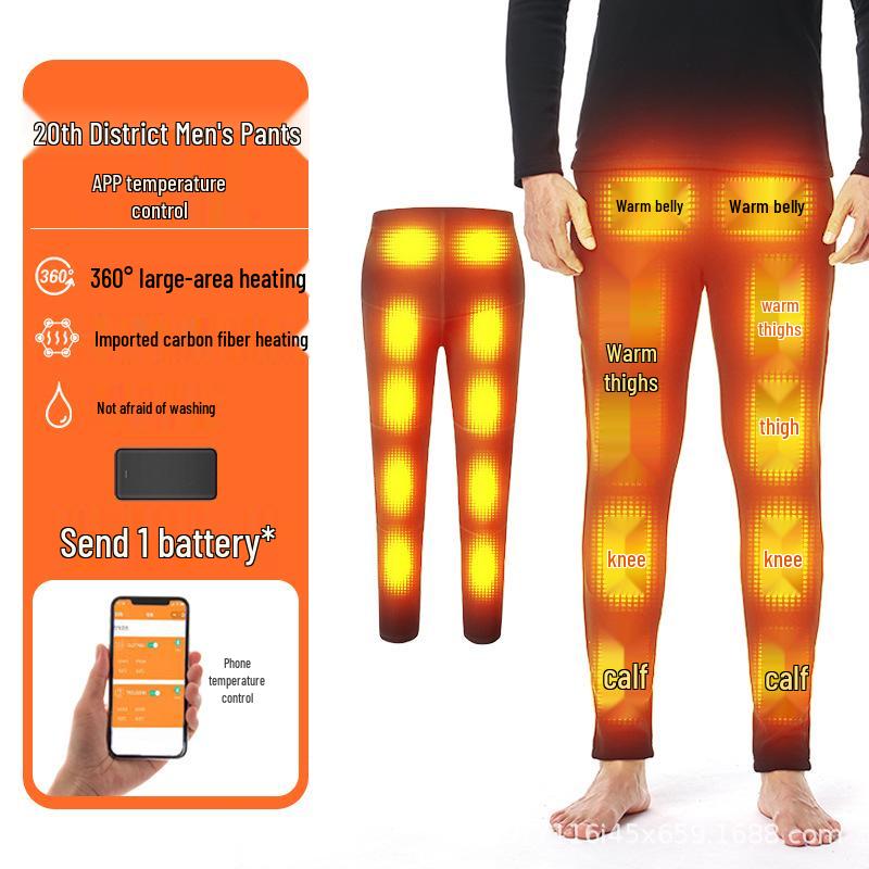 Electric Heated Thermal Underwear Set - Thick, Fleece-Lined Cold Protection for Middle-Aged and Elderly
