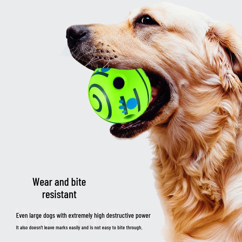 Dog Toy: Self-Play Rolling Sound Ball – Silly Laugh, Teething Relief, Bite-Resistant, Boredom Resistant Pet Ball