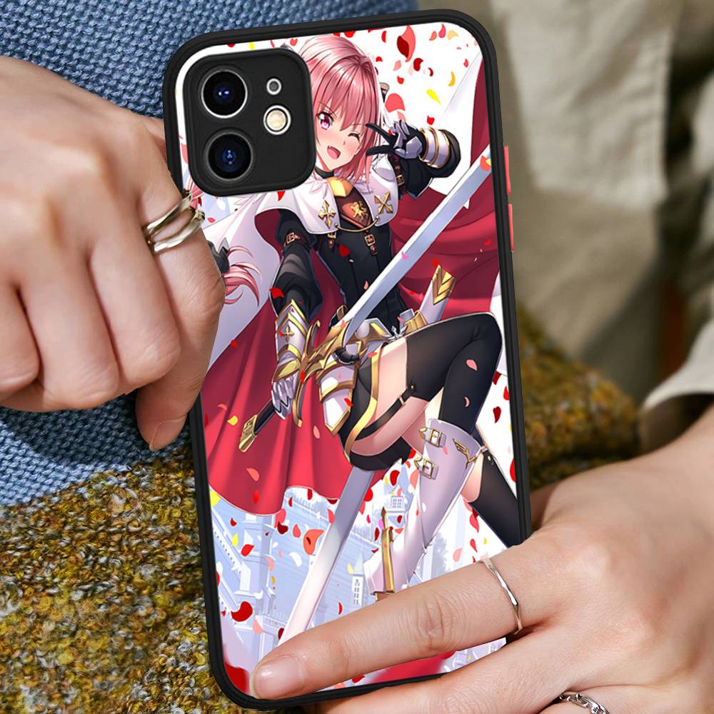 A-Astolfo Pink Cute Anime Girl Matte Transparent Phone Cover For IPhone Case 16 15 14 13 12 11 Pro Max X XS Max Plus