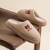 Cotton slippers women's autumn and winter new home indoor warm non-slip soft sole plush couple cotton shoes men
