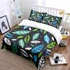 Multiple Sizes Colorful Leaf Pattern Print Bedding Set 1 Duvet Cover 2 Pillowcases For Adult And Children Luxury Gift Full Size