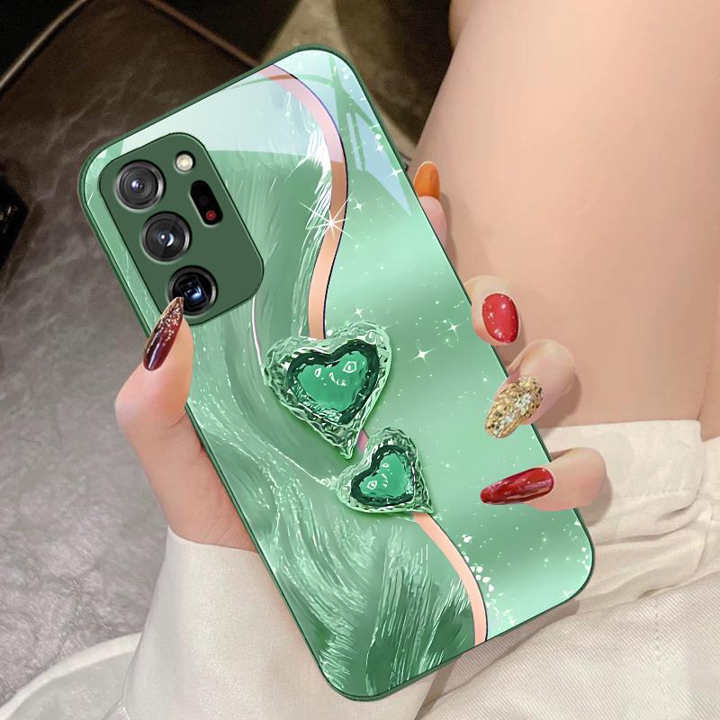 Amber Double Love For Samsung Galaxy Note 8 9 10 PRO 20 Ultra A01 02 03 Core 04E 4G 12 13 5G Tempering Glass Phone Case