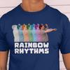 Rainbow Rhythms Comedy T-Shirt und Kinder-T-Shirt | Peep Show Fan Merch | Mark Corrigan Tanz-Meme Tee