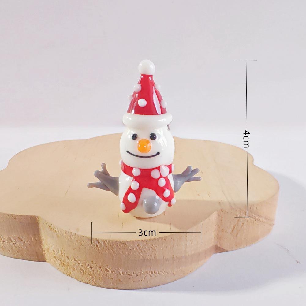 

Cute Glass Mini Christmas Figurine Santa Claus Snowman Xmas Tree Home Bonsai Decor Micro Landscape Decoration Ornament 2026 New