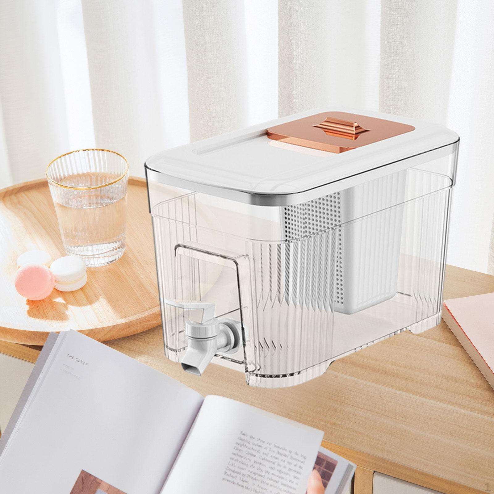 

Cold Drink Juice Container Kettle with Faucet Blooming Tea Pot Fridge Beverage Dispenser 1pcs Beige