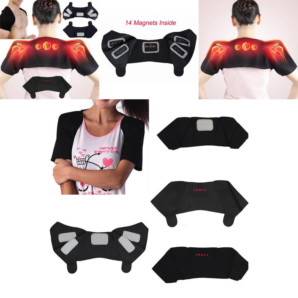 Self Therapy Heating Magnetic Tourmaline Back Support Belt Shoulder Protector