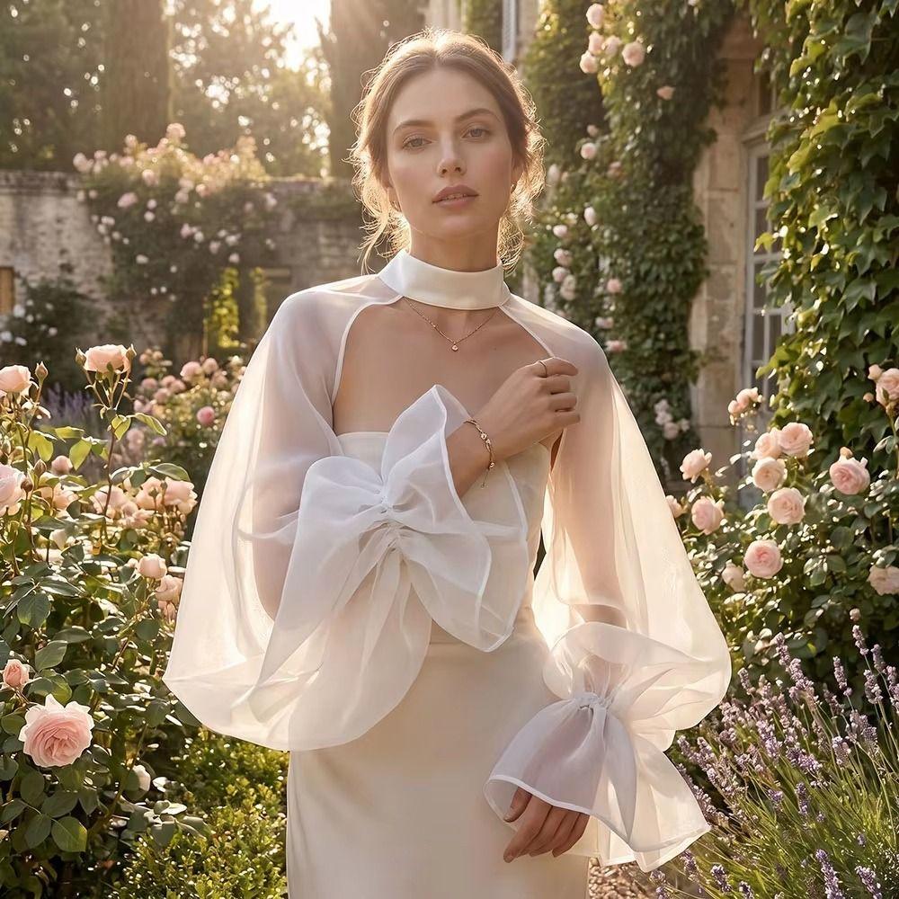 Transparent Bridal Sleeves Puffy Bride Shawl Sleeve Elegant Wedding Arm Sleeves Evening Prom