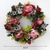 Artificial Vintage Peony Wreath Candlestick for Christmas and Halloween Decorative Flowers