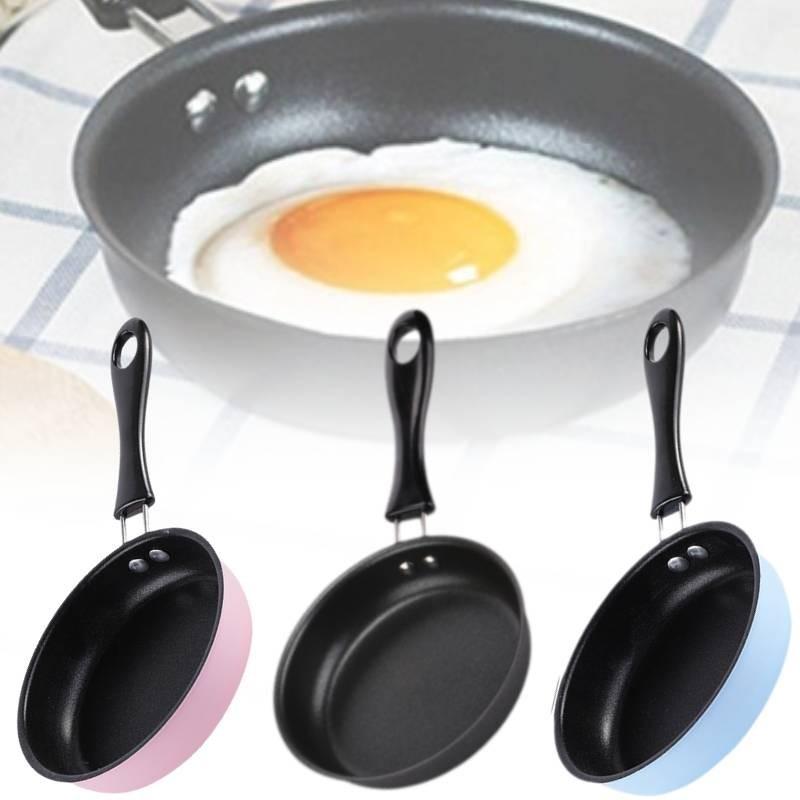 Egg Flat Bottom Nonstick Pan Fried Egg Boiled Food Camp Cooking Multicolor