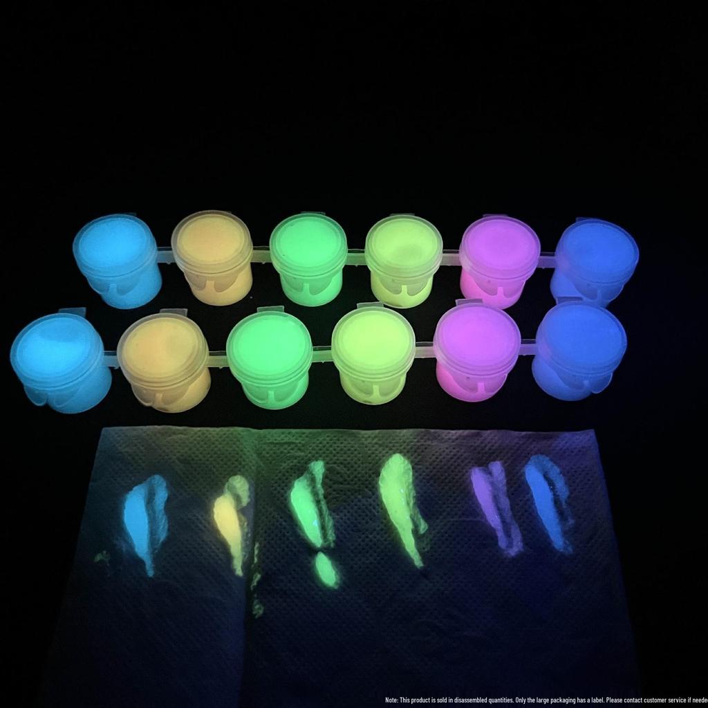 Glow-in-the-Dark Fluorescent Pigment Set for Kids - Perfect for DIY Clothes, Shoes, Plaster Dolls, and Hand-Painted Crafts!