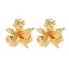 Luxurious Gold & Silver Alloy 3D Flower Earrings