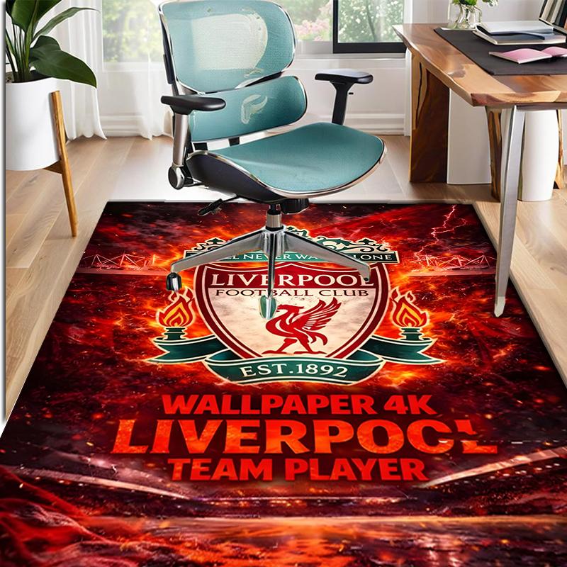 Alfombra con Patrón del Liverpool F.C., Felpudo Interior/Exterior, para Picnic, Sala de Juegos, Dormitorio, Oficina, Sala de Estar, Alfombra Decorativa para el Hogar, Regalo de Cumpleaños