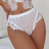 See-through Mesh High Waisted Panties Sexy Eyelash Lace Thong Lifting Buttocks Women Underwear