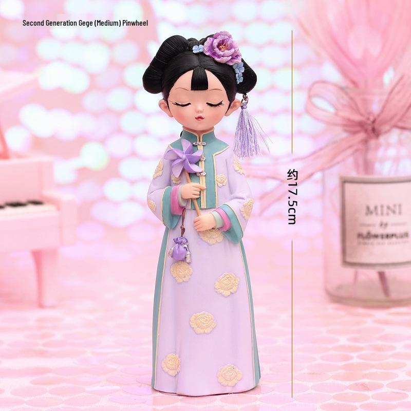 Boneca Princesa Estilo Antigo Xianci de Resina: Ornamento de Mesa Elegante e Presente para Menina