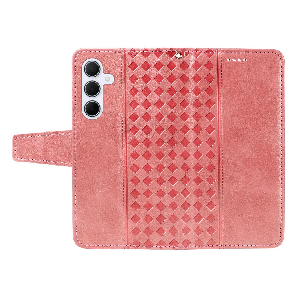 עבור Samsung Galaxy A55 5G נרתיק עור ארנק מעמד רשתות כיסוי טלפון מוטבע עם רצועה