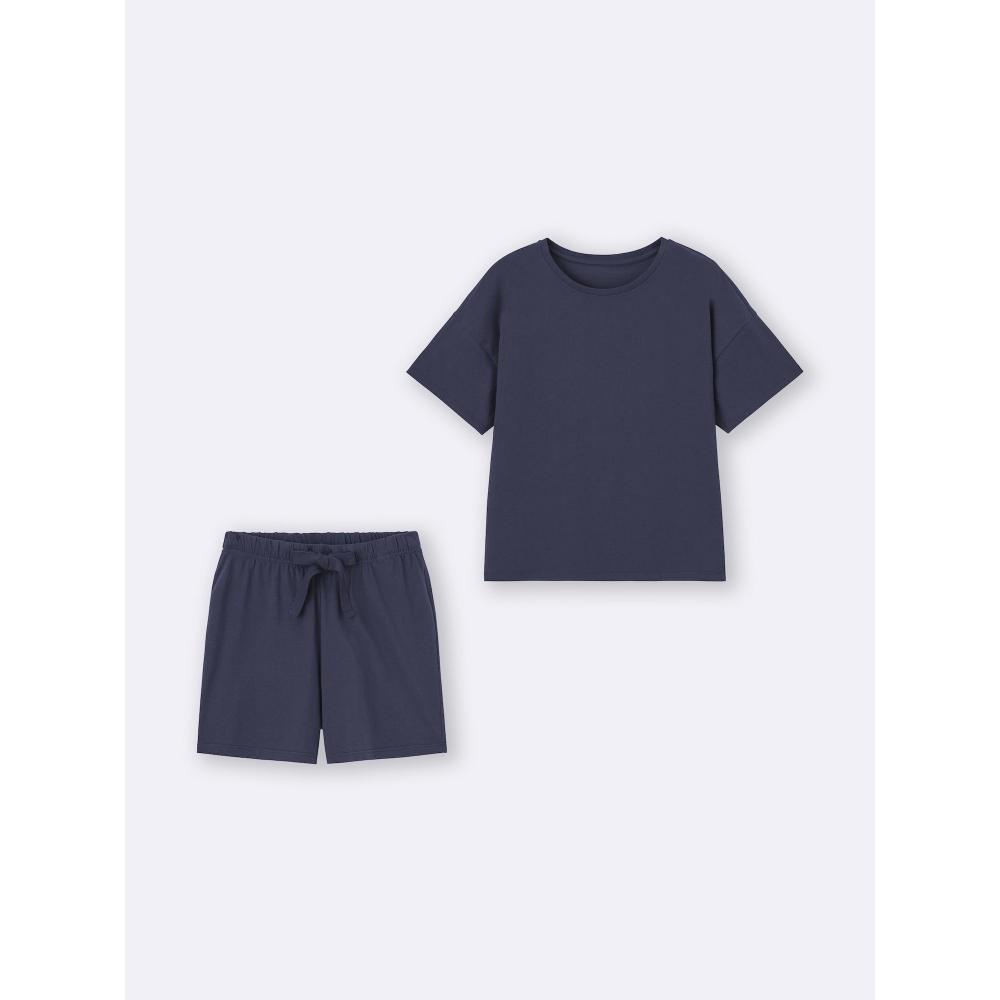 Gu By Uniqlo Cotton Color Lounge Set  Short Sleeve   Shorts 