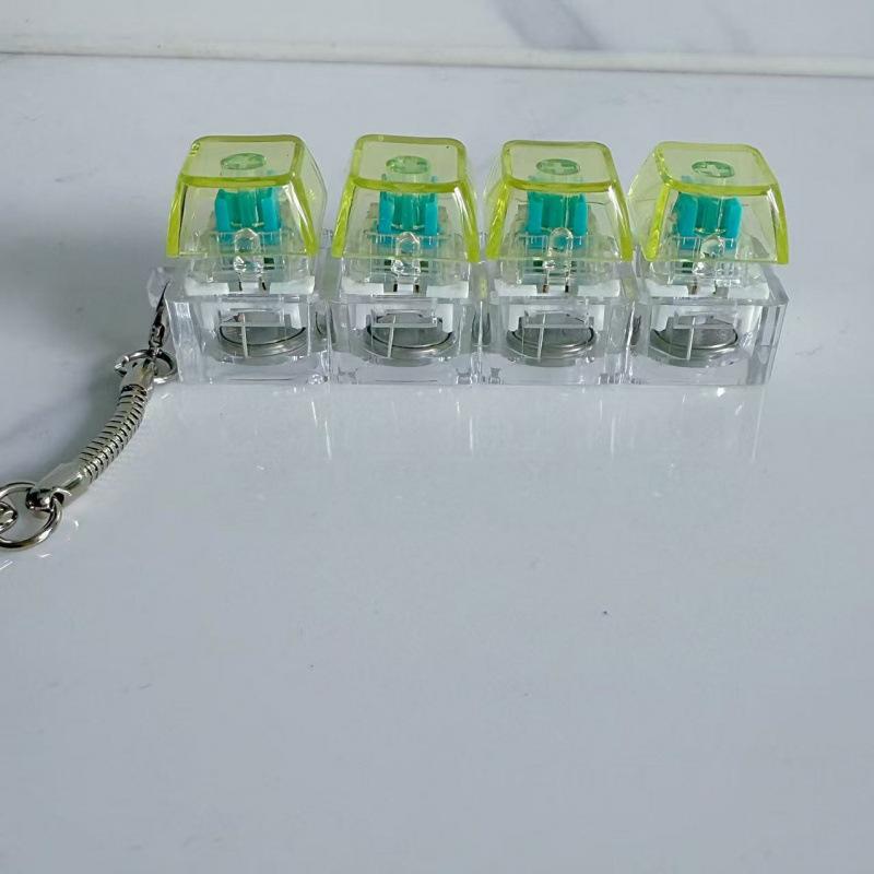 Creative Decompression Keyboard, Keychain, Transparent Mechanical Button With Light Macaron Color Pendant Explosion